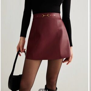 Commense Rose Mini Skirt with Gold Accents
